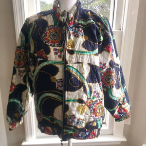 NWT Robert Stock Royal Compass Silk Bomber‎ S
